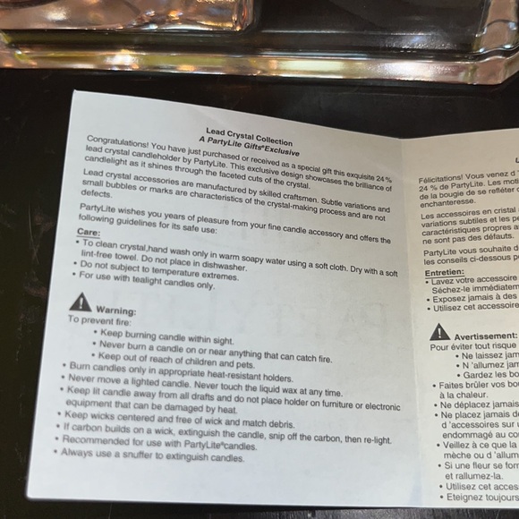 PartyLite Lead Crystal Collection 3 Tier candle holder-PartyLite Gifts Exclusive - Picture 9 of 13